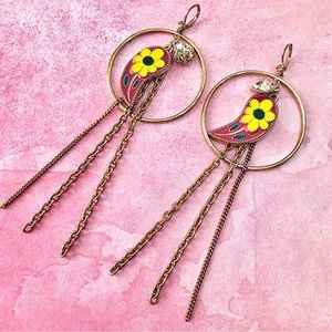 Betsey Johnson ‘Bohemian Betsey’ Paisley Flower Earrings Rare/HTF